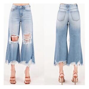 Ceros High Rise Crop Straight Leg Jeans New